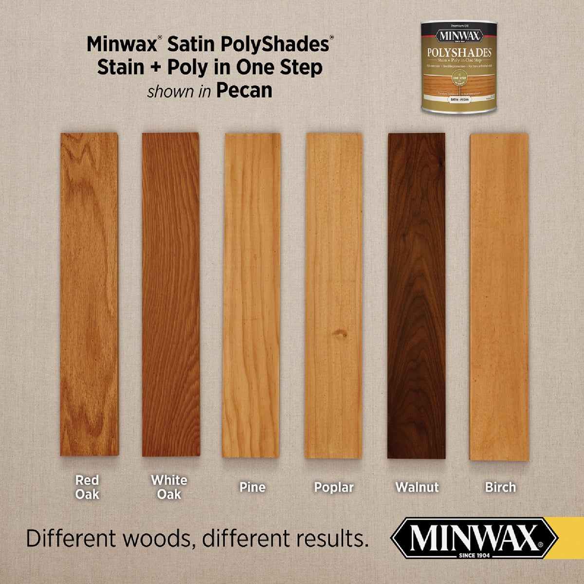 Minwax Polyshades 1/2 Pt. Satin Stain & Finish Polyurethane In 1-Step, Pecan Image 3