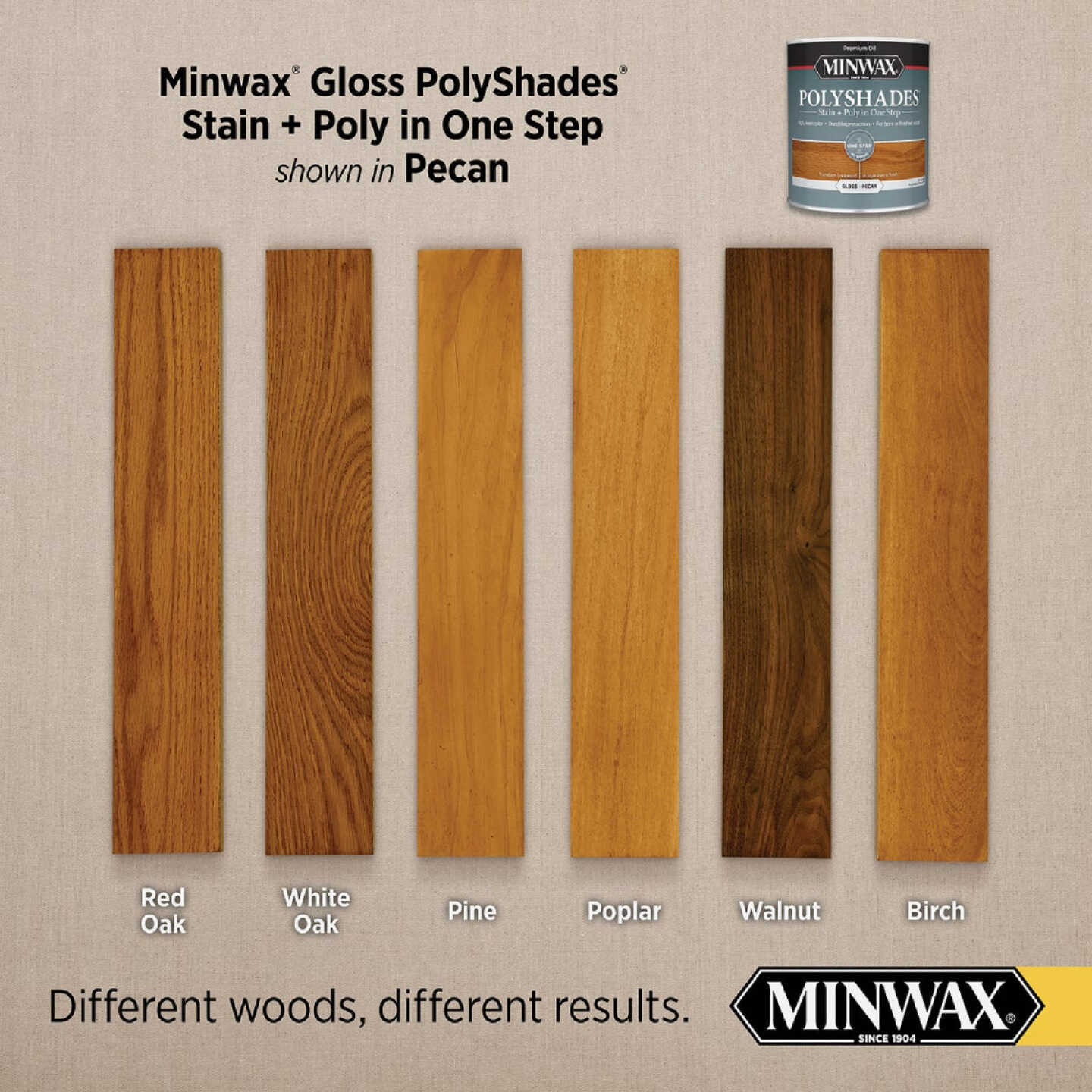 Minwax Polyshades 1/2 Pt. Gloss Stain & Finish Polyurethane In 1-Step, Pecan Image 3