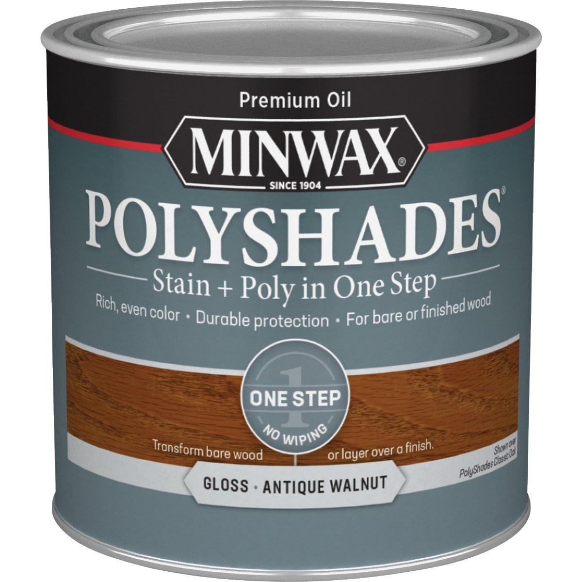 Minwax Polyshades 1/2 Pt. Gloss Stain & Finish Polyurethane In 1-Step, Antique Walnut Image 7