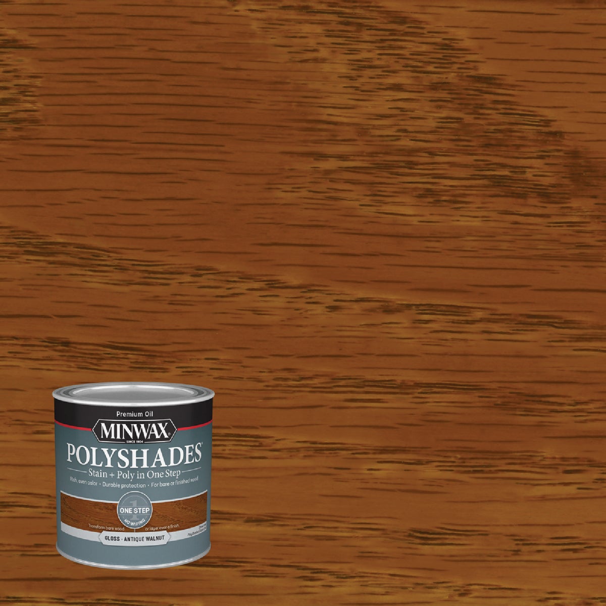 Minwax Polyshades 1/2 Pt. Gloss Stain & Finish Polyurethane In 1-Step, Antique Walnut