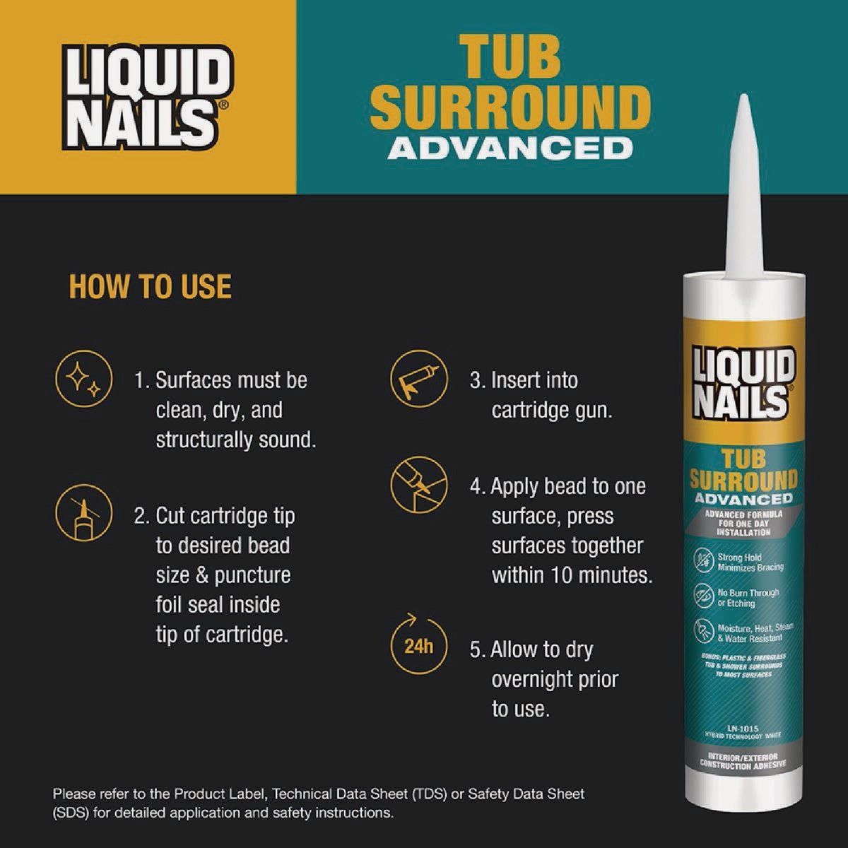 Liquid Nails Advanced 9 Oz. Tub Surround & Shower Wall Adhesive Image 3
