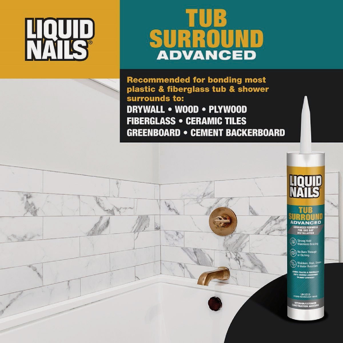 Liquid Nails Advanced 9 Oz. Tub Surround & Shower Wall Adhesive Image 2