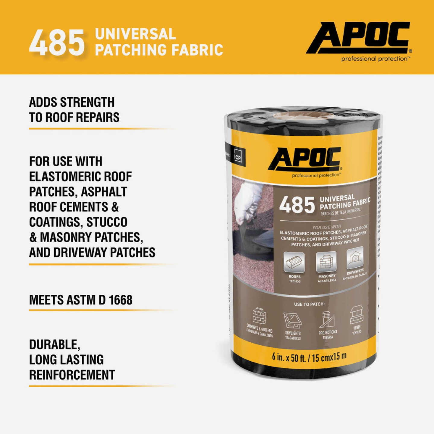 APOC 6 In. x 50 Ft. Black Universal Patching Fabric Image 4