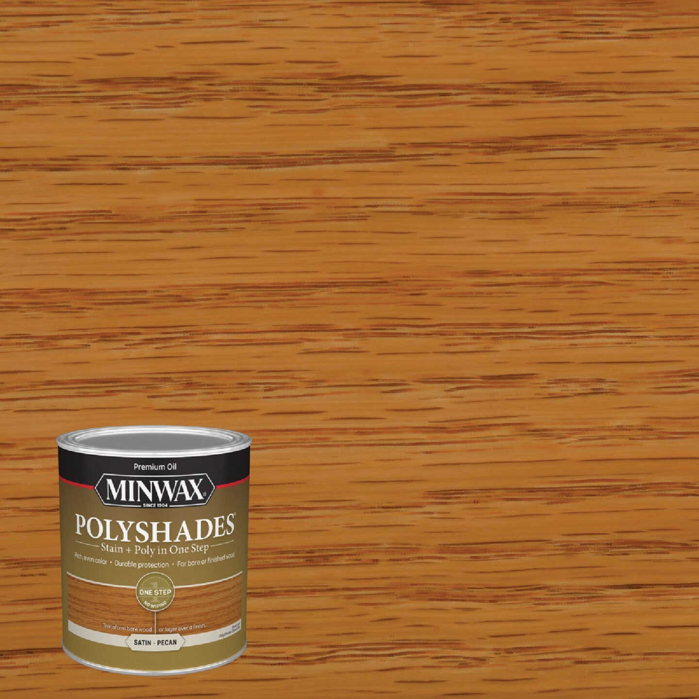 Minwax Polyshades 1 Qt. Satin Stain & Finish Polyurethane In 1-Step, Pecan Image 1
