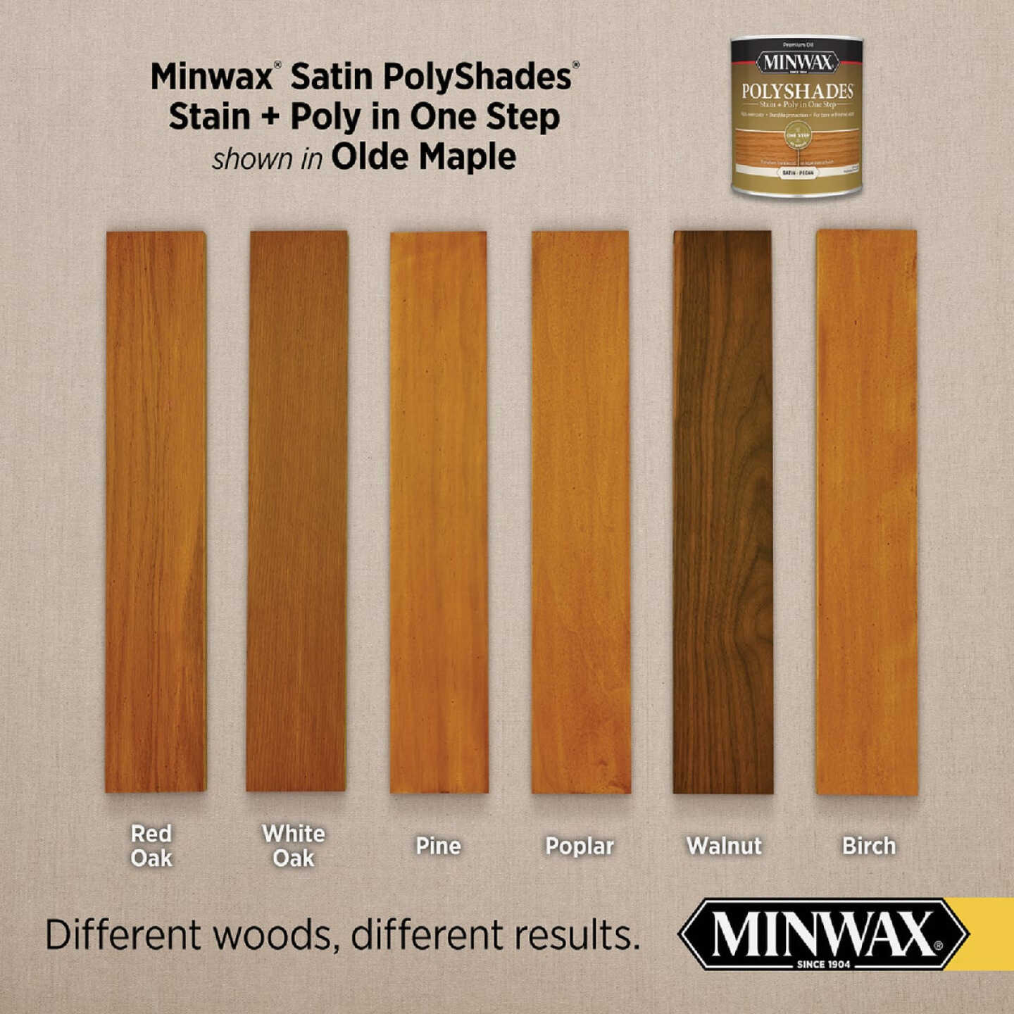 Minwax Polyshades 1 Qt. Satin Stain & Finish Polyurethane In 1-Step, Olde Maple Image 3