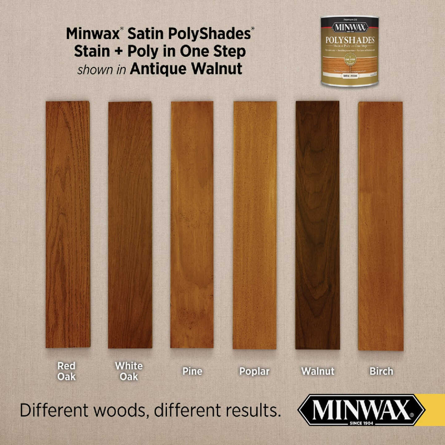 Minwax Polyshades 1 Qt. Satin Stain & Finish Polyurethane In 1-Step, Antique Walnut Image 3