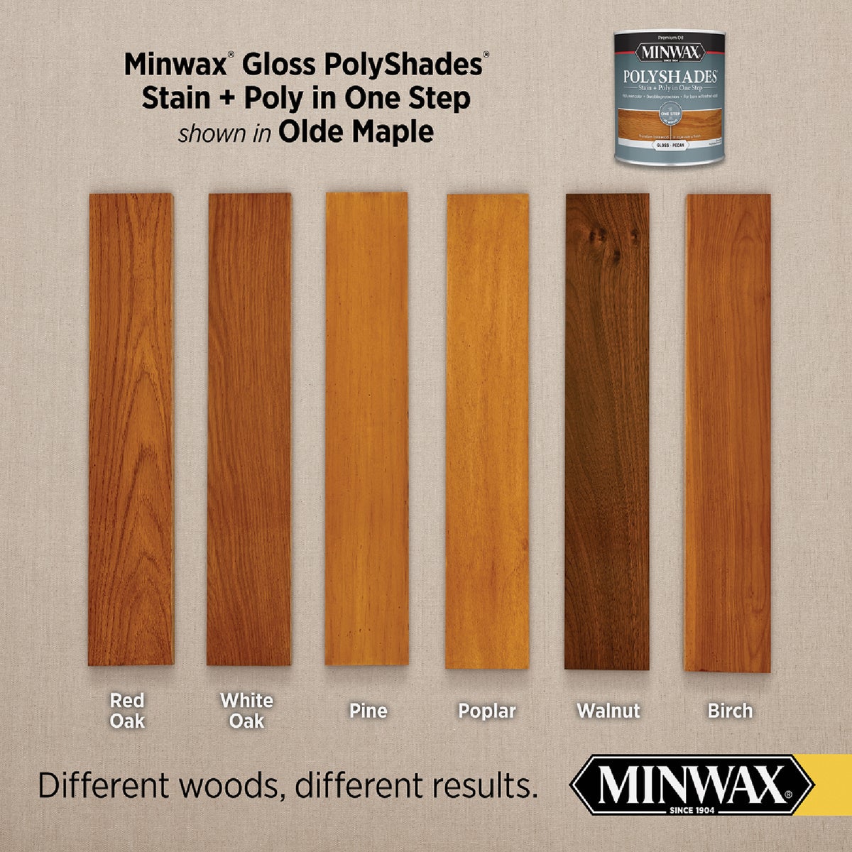 Minwax Polyshades 1 Qt. Gloss Stain & Finish Polyurethane In 1-Step, Olde Maple Image 3