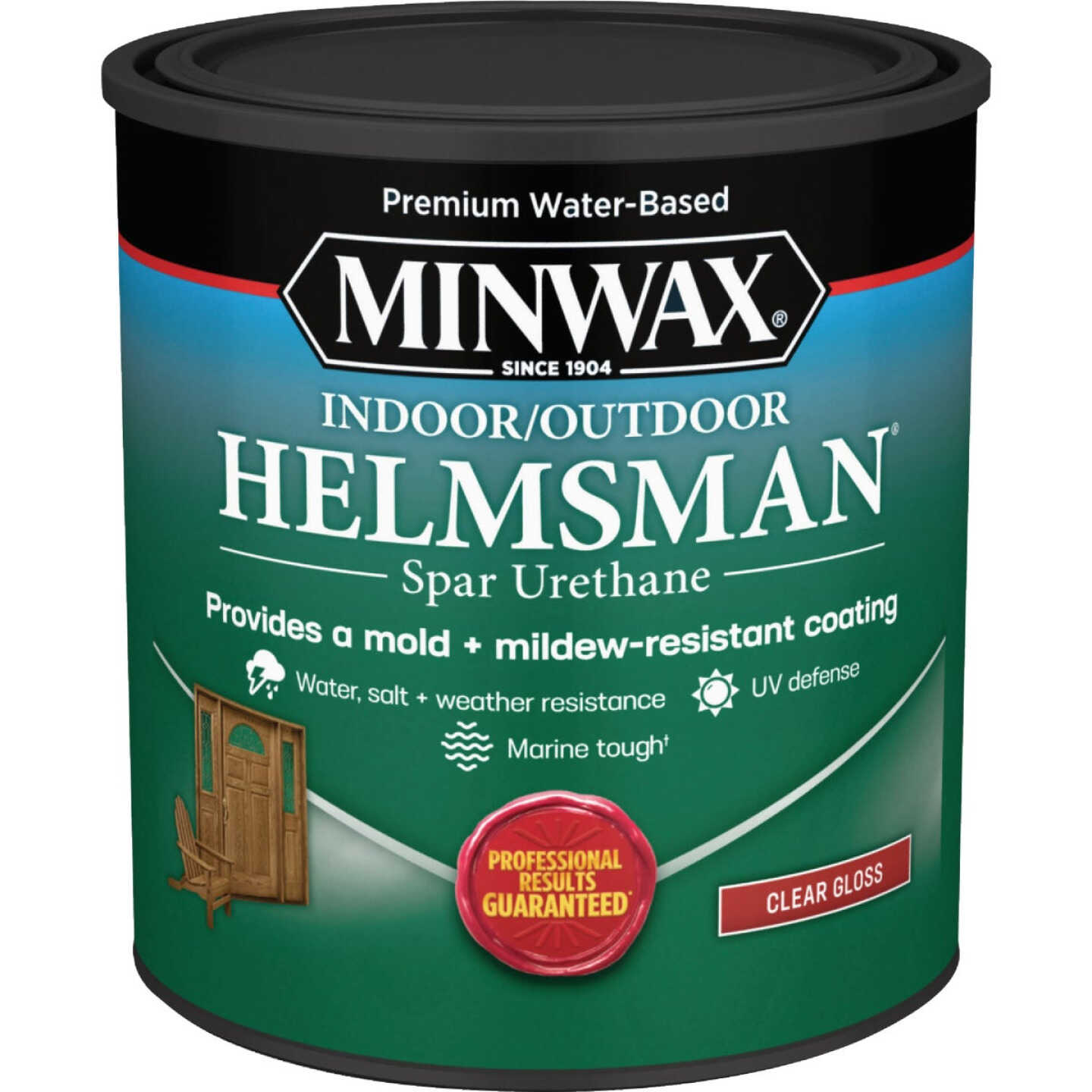 Minwax Water Based Helmsman Indoor/Outdoor Gloss Clear Spar Urethane, 1 Qt. Image 1