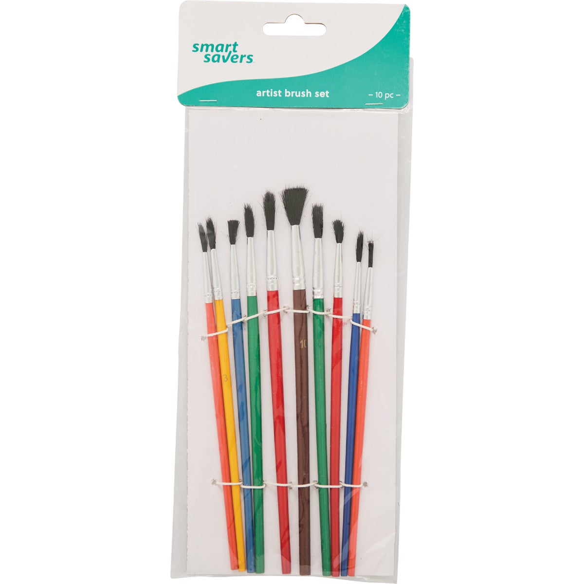 Smart Savers Assorted - 1/8 In. To 1/4 In. Polyester Artist Brush Set (10-Piece)