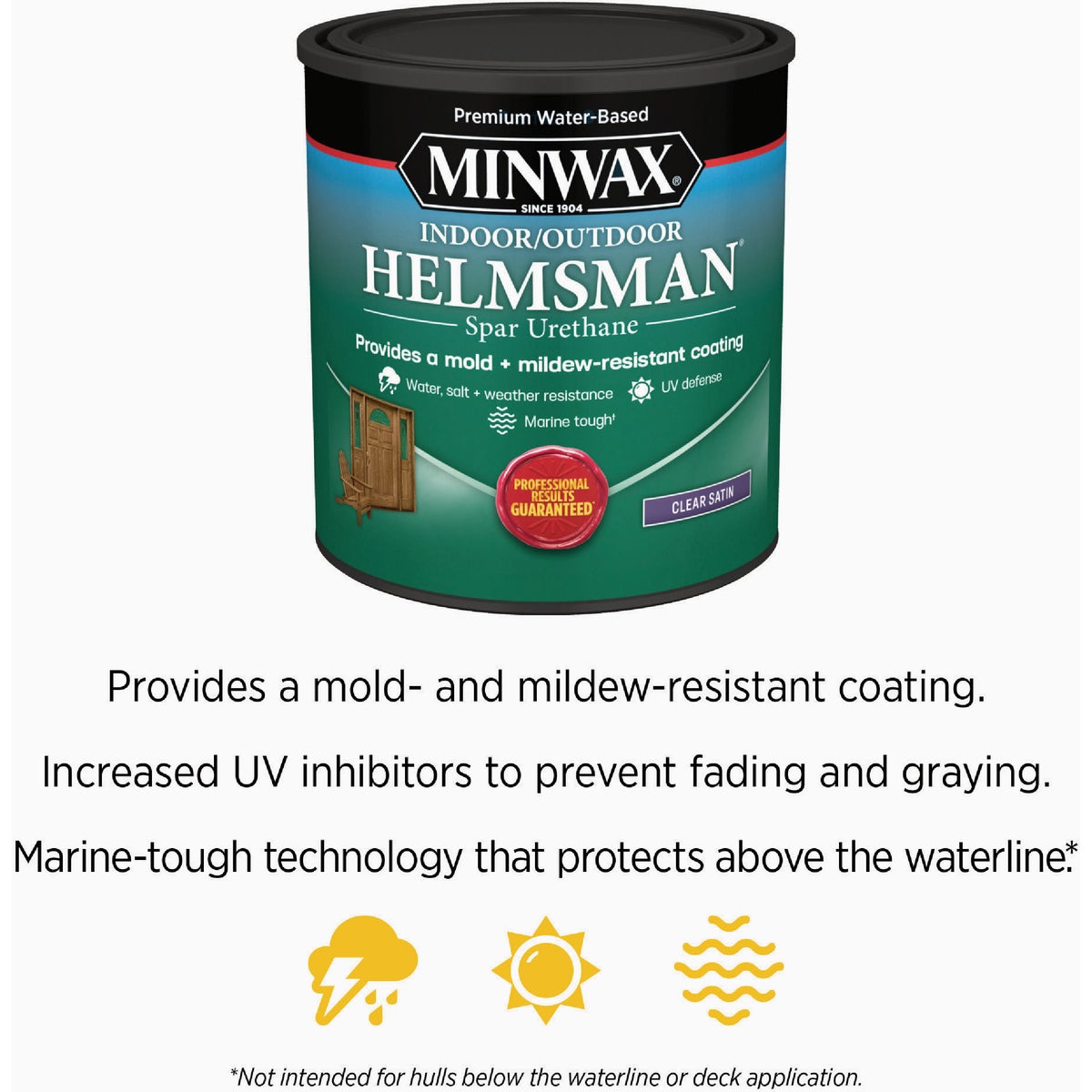 Minwax Water Based Helmsman Indoor/Outdoor Satin Clear Spar Urethane, 1 Qt. Image 4