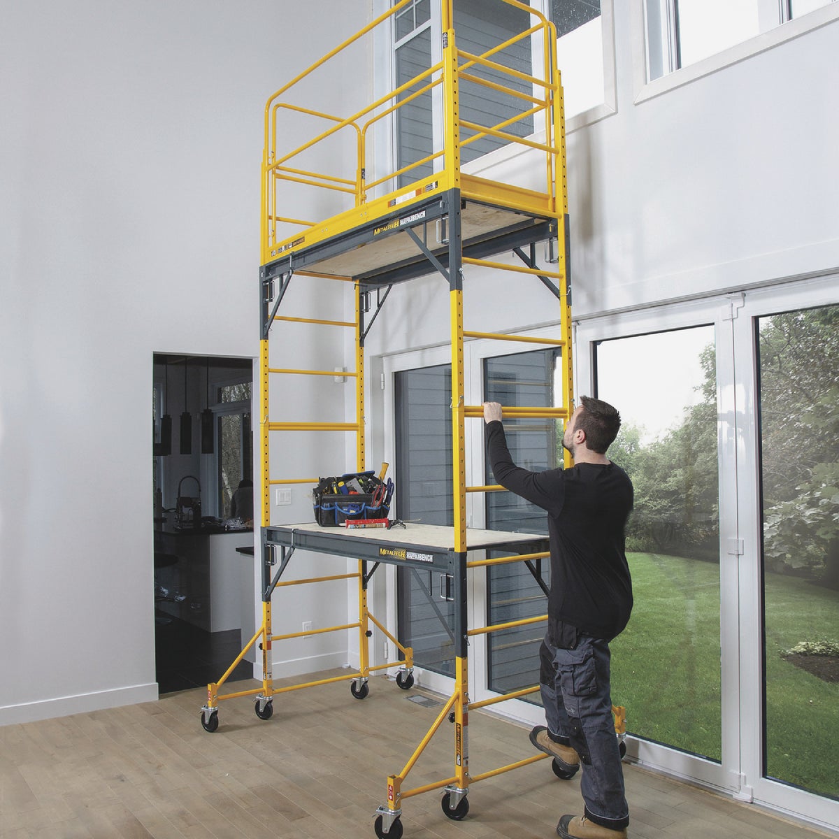 Metaltech 4-in-1 Scaffolding, Miter Saw Stand, Storage Rack & Utility Cart Image 4