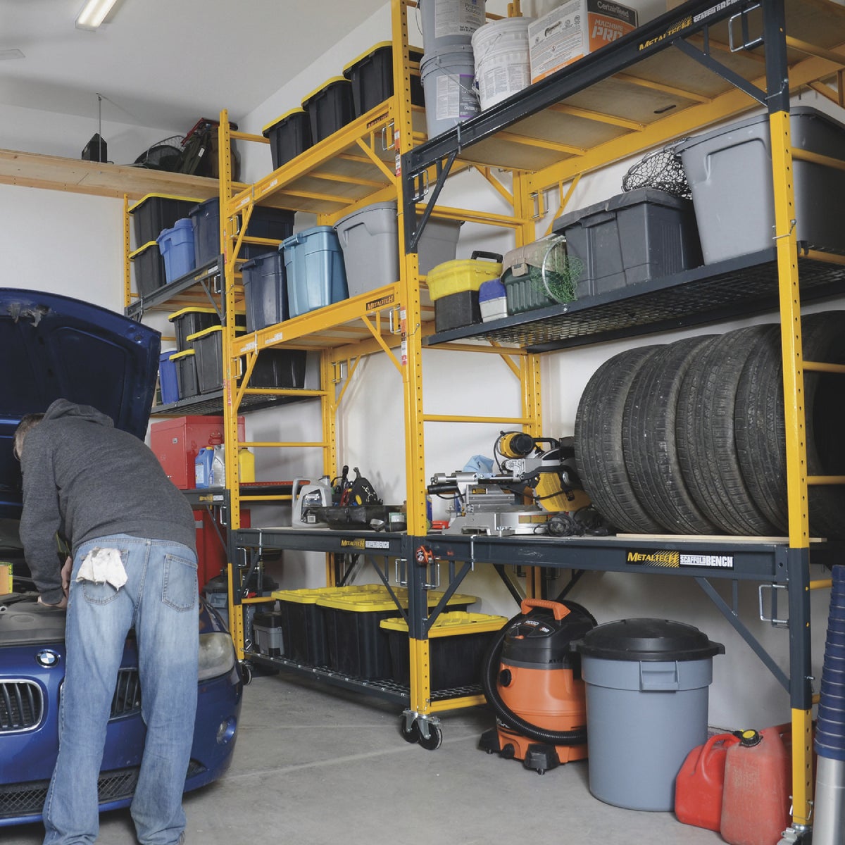 Metaltech 4-in-1 Scaffolding, Miter Saw Stand, Storage Rack & Utility Cart Image 6