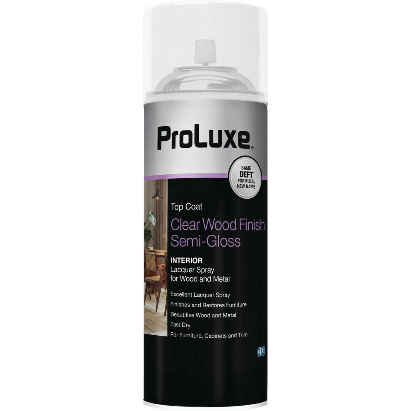 ProLuxe 12.25 Oz. Semi-Gloss Clear Wood Finish Interior Spray Lacquer Image 1
