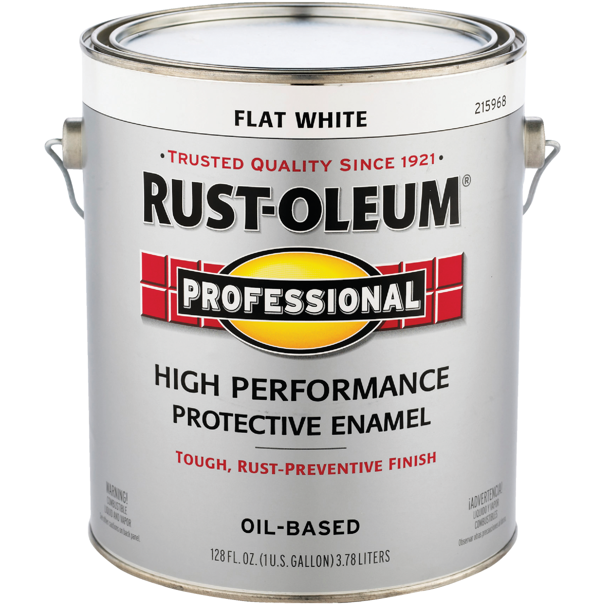 Rust-Oleum Professional DTM Oil Based Flat Protective Rust Control Enamel, White, 1 Gal.