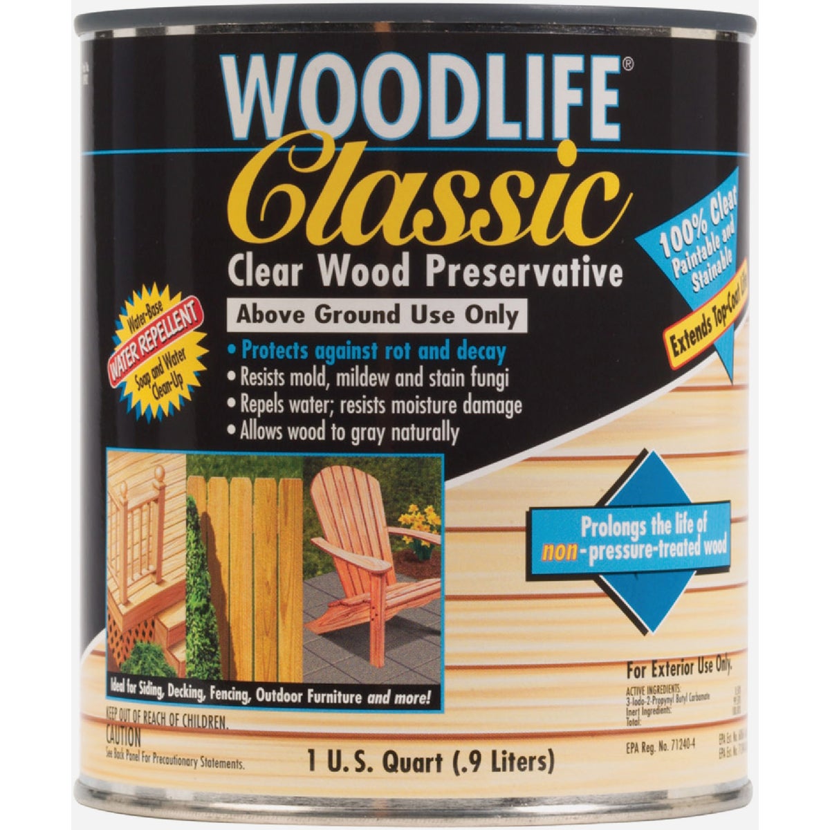 Rust-Oleum Woodlife Clear Water-Based Classic Wood Preservative, 1 Qt. Image 8