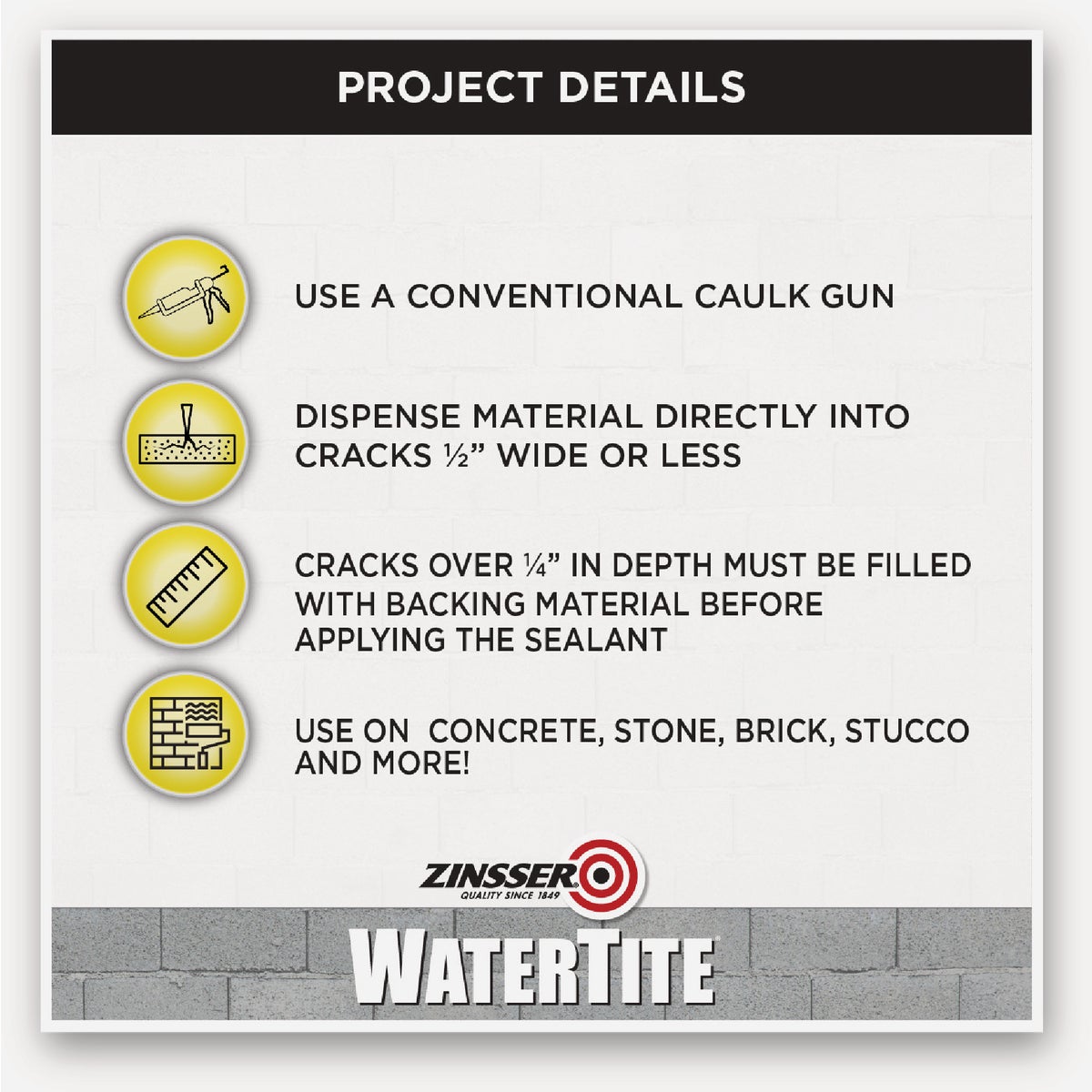 Zinsser WaterTite 10.1 Oz. Polyurethane Sealant for Concrete and Masonry, Gray Image 3