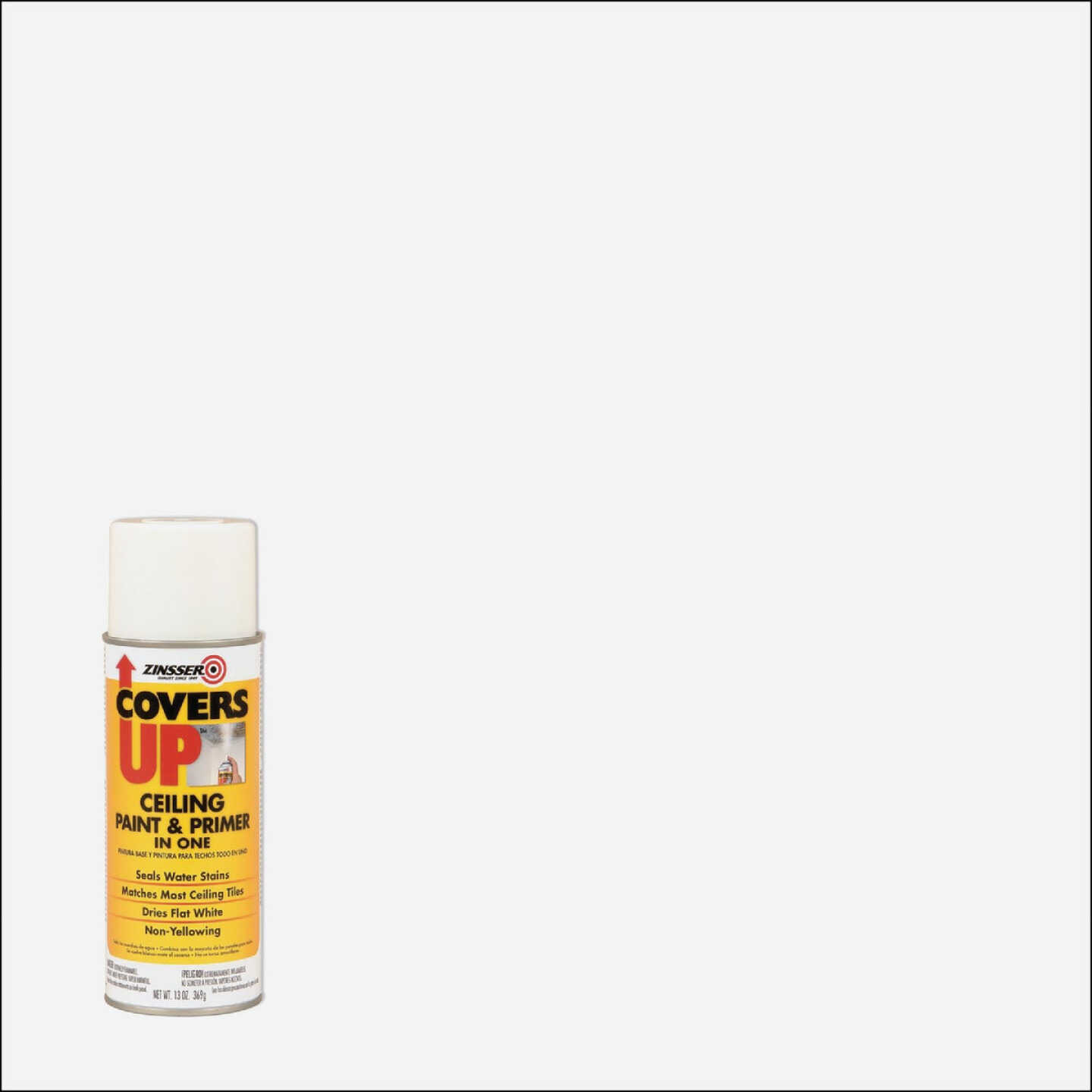 Zinsser Covers Up Stain Sealing Spray Paint Primer, White, 13 Oz. Image 1