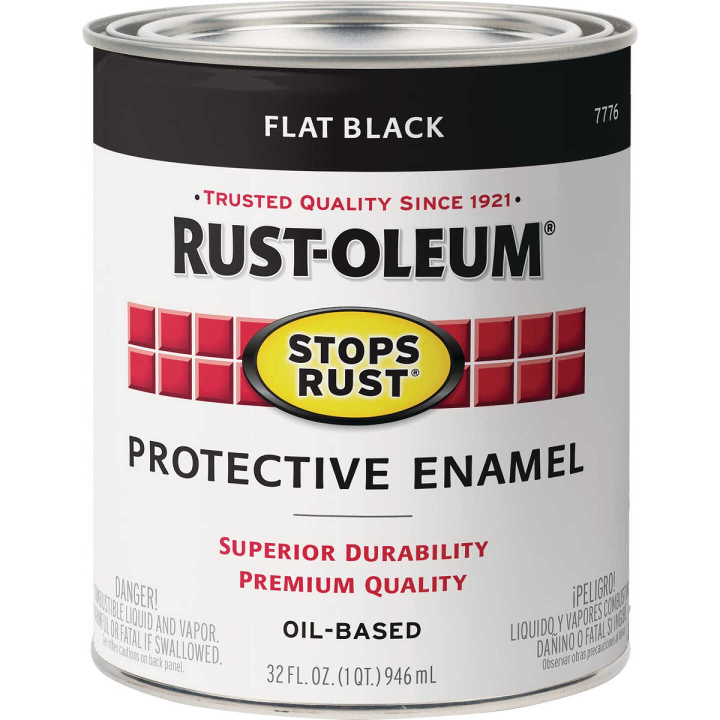 Rust-Oleum Stops Rust Oil Based Flat Protective Rust Control Enamel, Black, 1 Qt. Image 7