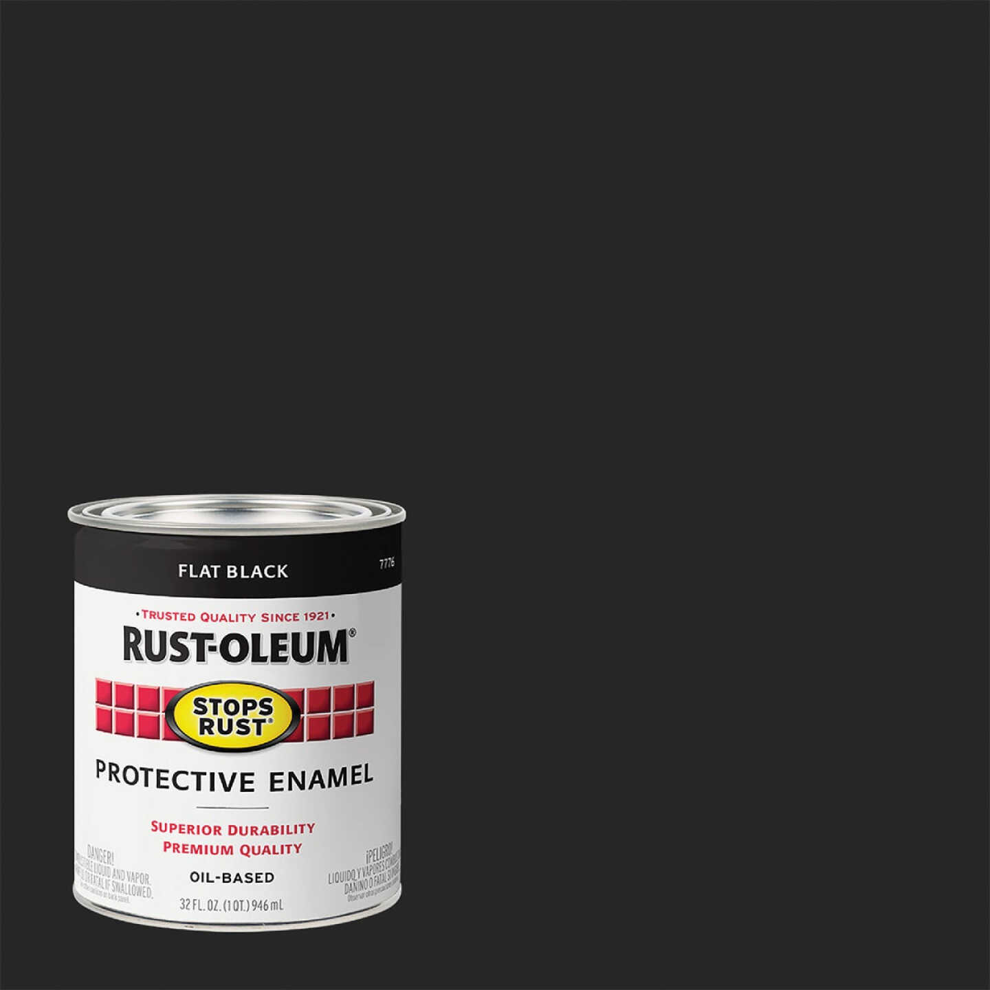 Rust-Oleum Stops Rust Oil Based Flat Protective Rust Control Enamel, Black, 1 Qt. Image 1