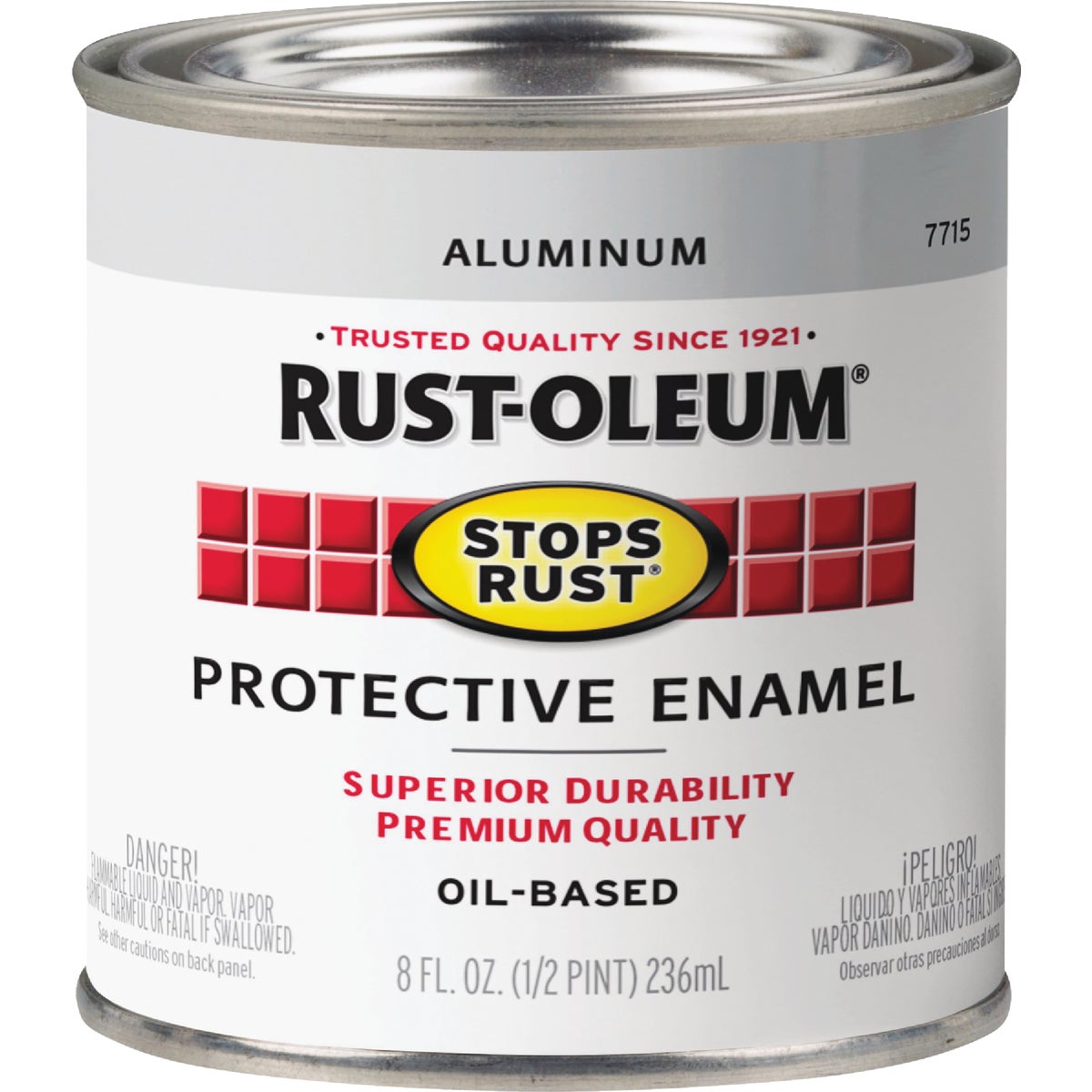 Rust-Oleum Stops Rust Oil Based Gloss Protective Rust Control Enamel, Aluminum, 1/2 Pt. Image 2