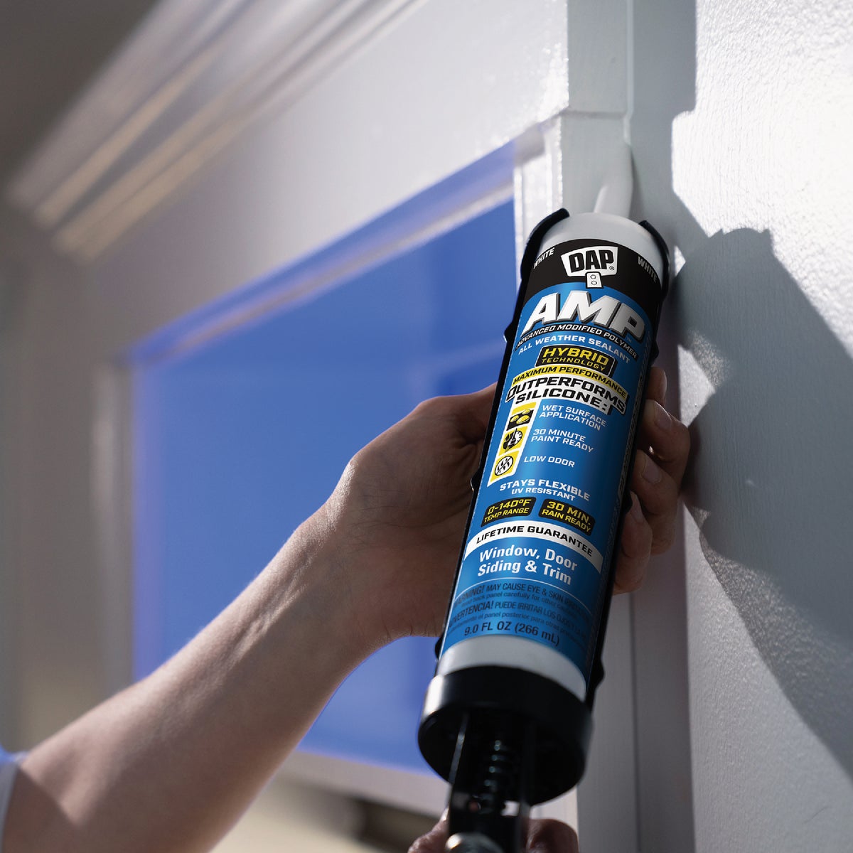 DAP AMP 9 Oz. Advanced Modified Polymer All Weather Window, Door, & Siding Sealant, White Image 6