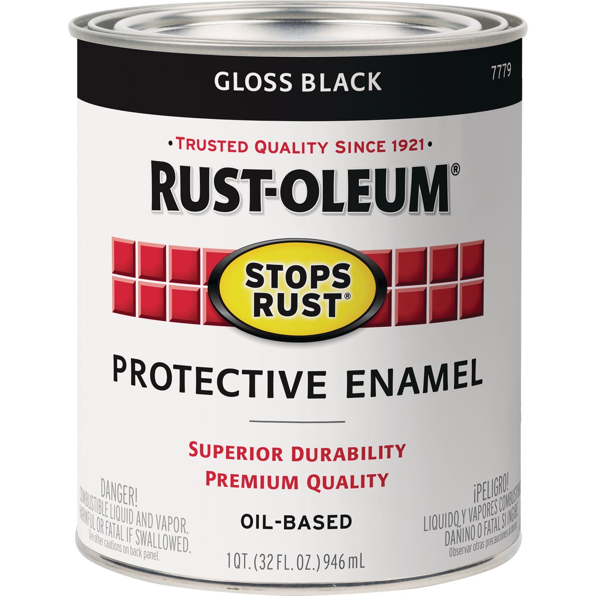 Rust-Oleum Stops Rust Oil Based Gloss Protective Rust Control Enamel, Black, 1 Qt. Image 7