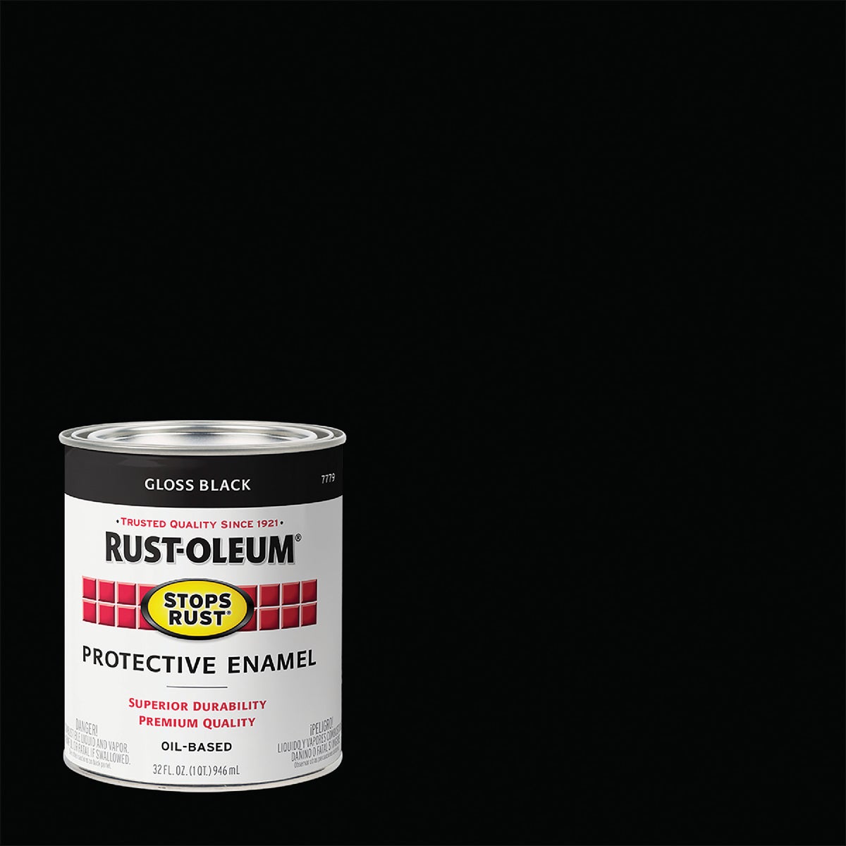 Rust-Oleum Stops Rust Oil Based Gloss Protective Rust Control Enamel, Black, 1 Qt. Image 1