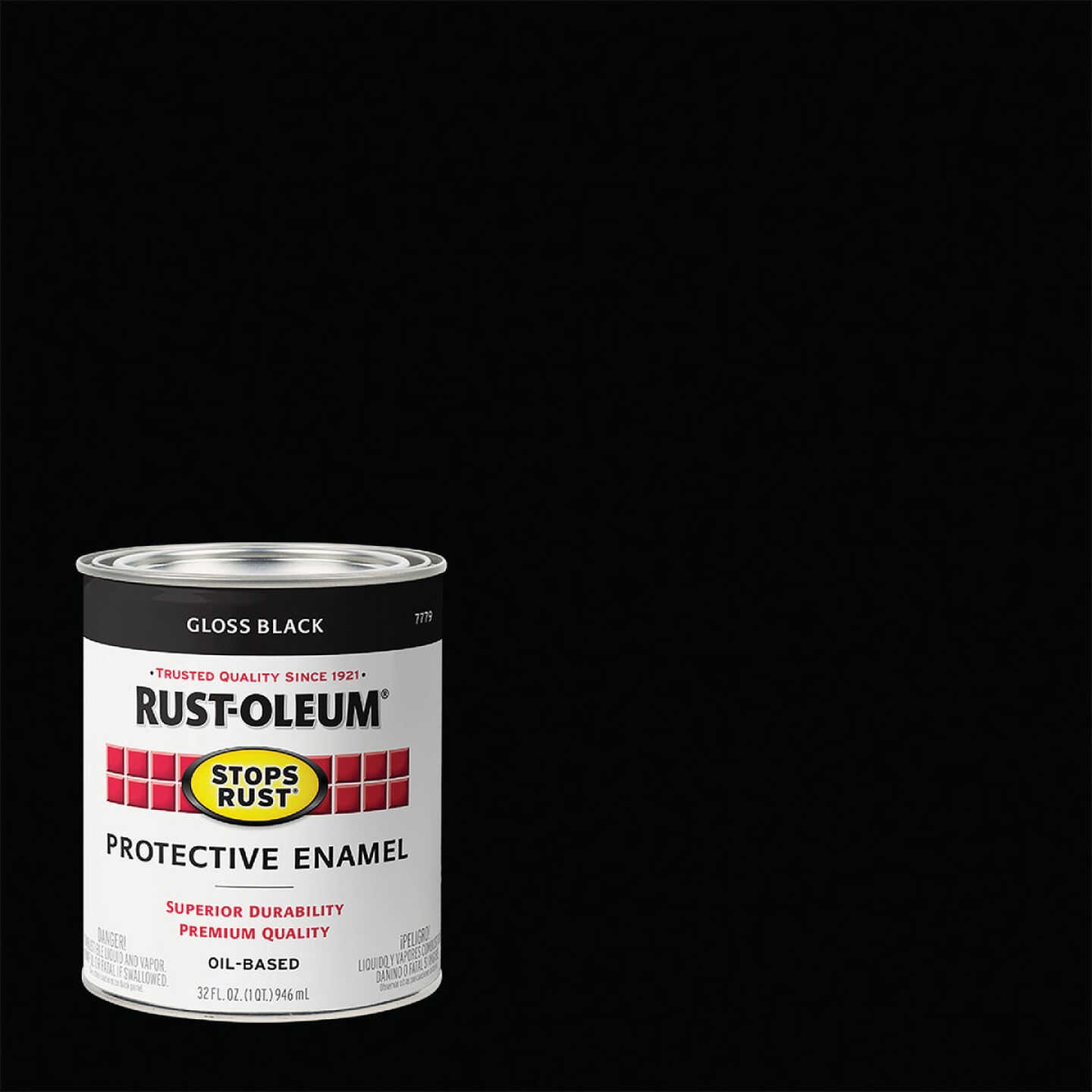 Rust-Oleum Stops Rust Oil Based Gloss Protective Rust Control Enamel, Black, 1 Qt. Image 1