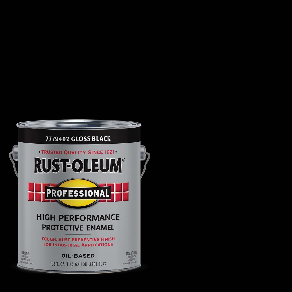 Rust-Oleum Professional DTM Oil Based Gloss Protective Rust Control Enamel, Black, 1 Gal.