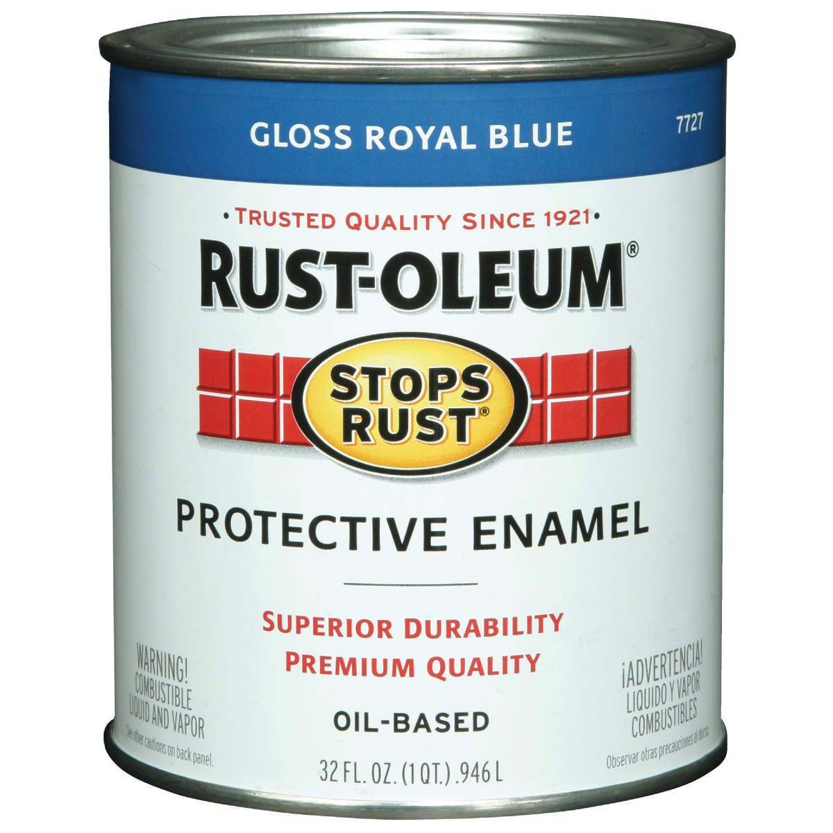 Rust-Oleum Stops Rust Oil Based Gloss Protective Rust Control Enamel, Royal Blue, 1 Qt. Image 1