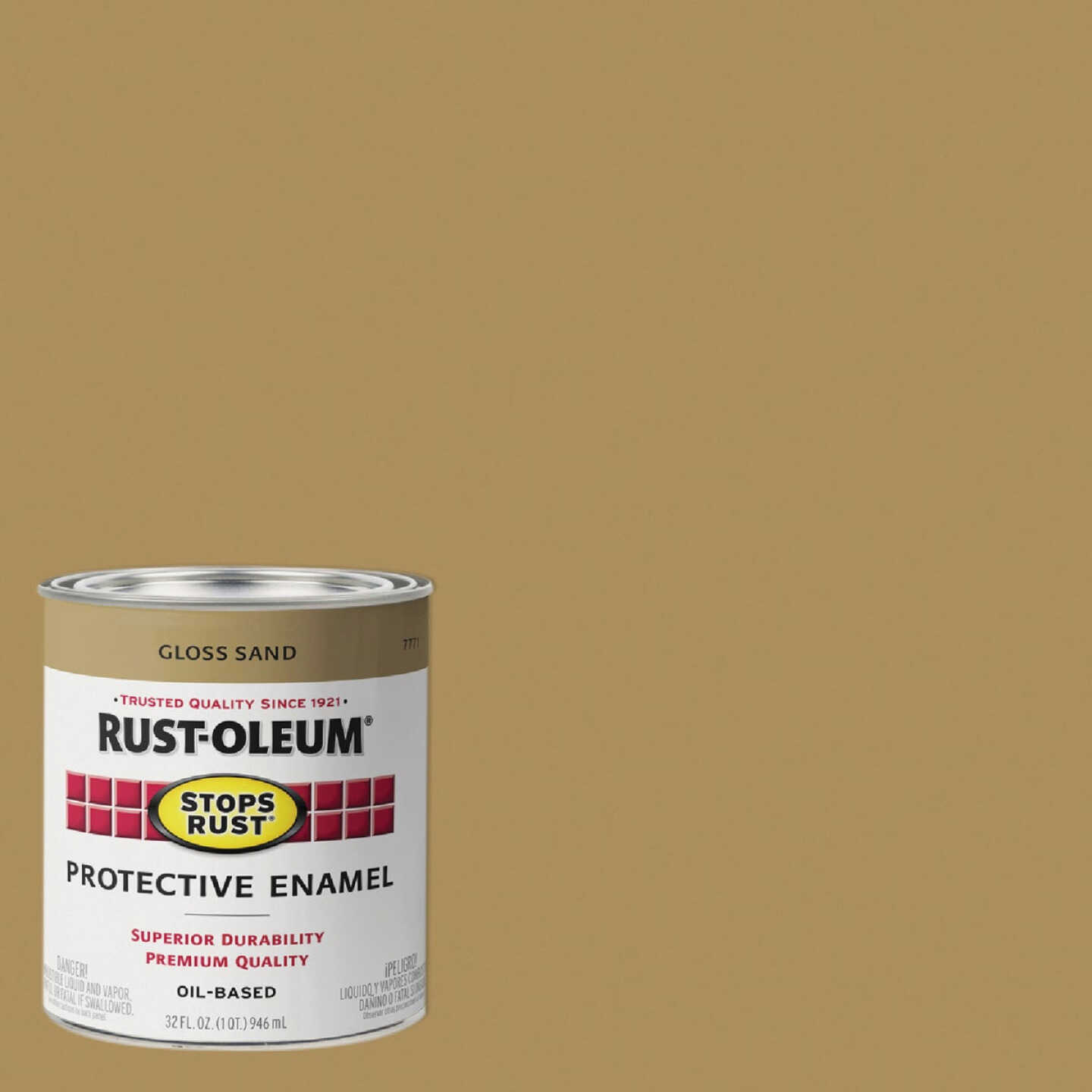 Rust-Oleum Stops Rust Oil Based Gloss Protective Rust Control Enamel, Sand, 1 Qt. Image 1