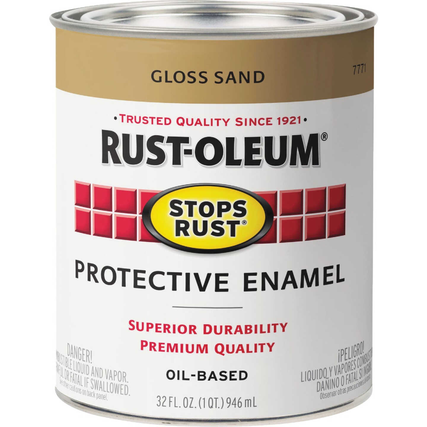 Rust-Oleum Stops Rust Oil Based Gloss Protective Rust Control Enamel, Sand, 1 Qt. Image 2