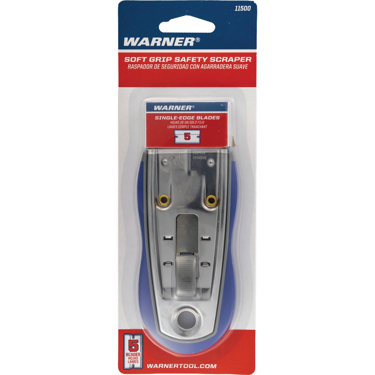Warner Soft Grip Safety Scraper with 5-Pack Single Edge Blades Image 3