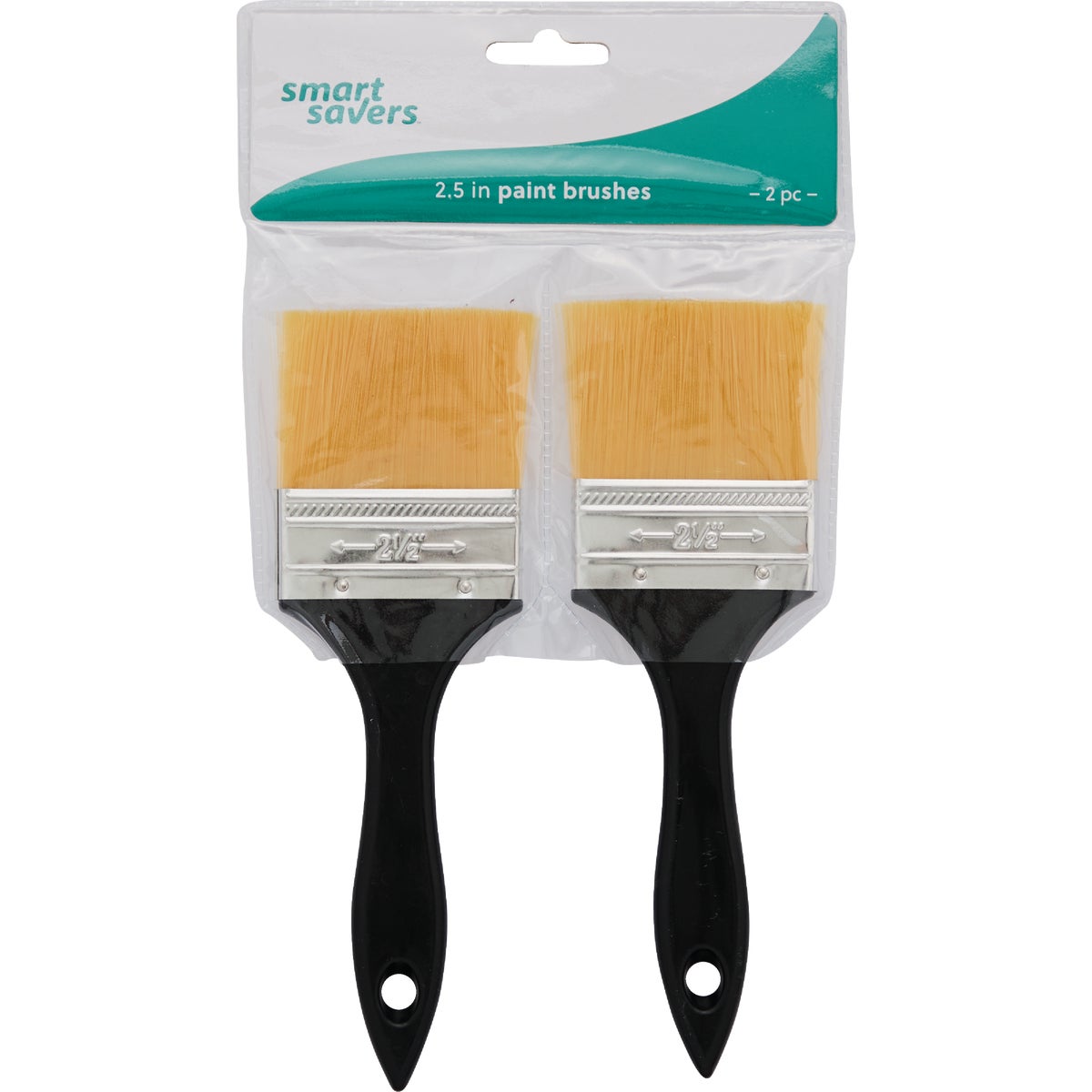 Smart Savers 2-1/2 In. Flat Trim Polyester Paint Brush Set (2-Pack) Image 1