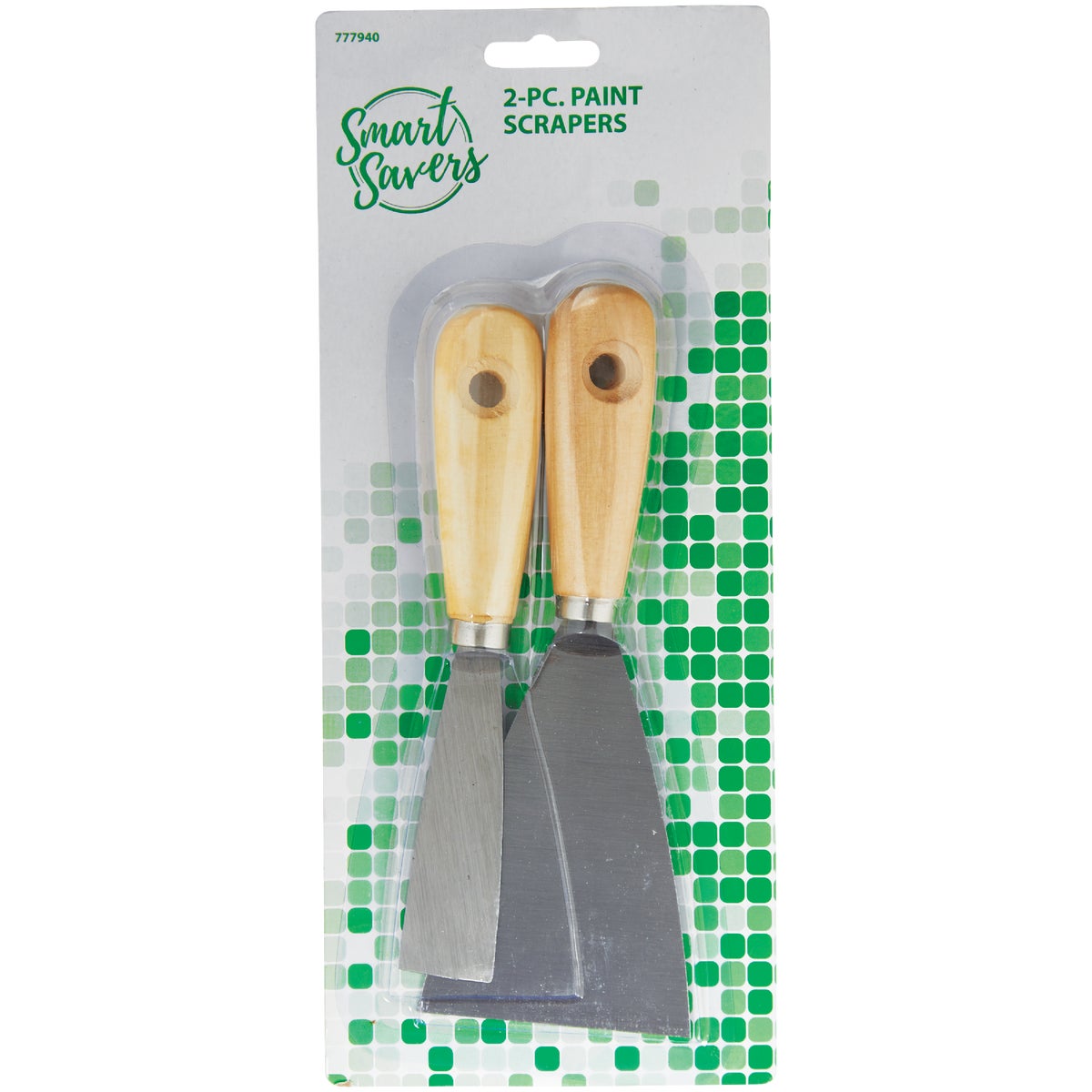 Smart Savers Wooden Handle Steel Blade Putty Knife Scraper Set, (2-Piece)