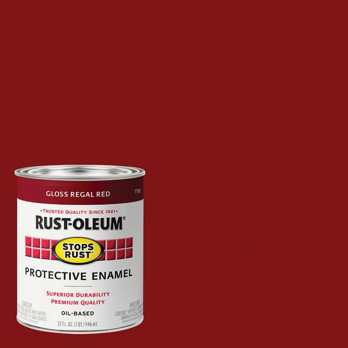 Rust-Oleum Stops Rust Oil Based Gloss Protective Rust Control Enamel, Regal Red, 1 Qt. Image 1