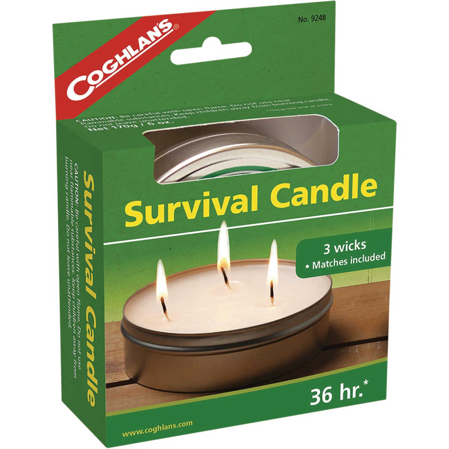 Coghlans 36 Oz. 3-Wick White Survival Candle Image 1