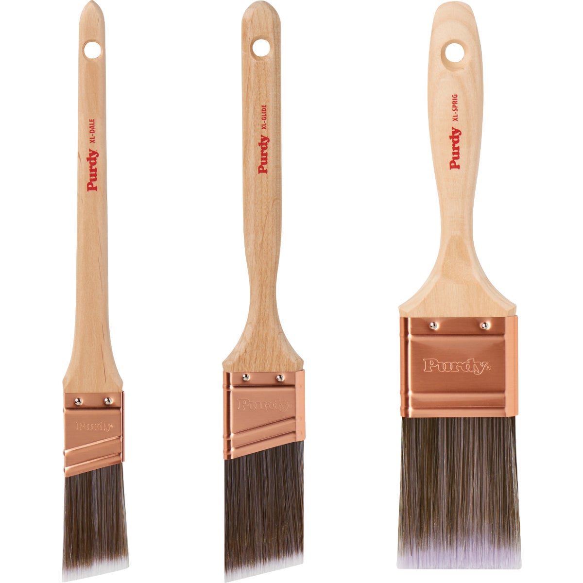 Purdy XL 1 In. Angle, 1-1/2 In. Angle, 2 In. Flat Trim Polyester-Nylon Paint Brush Set (3-Pack) Image 7