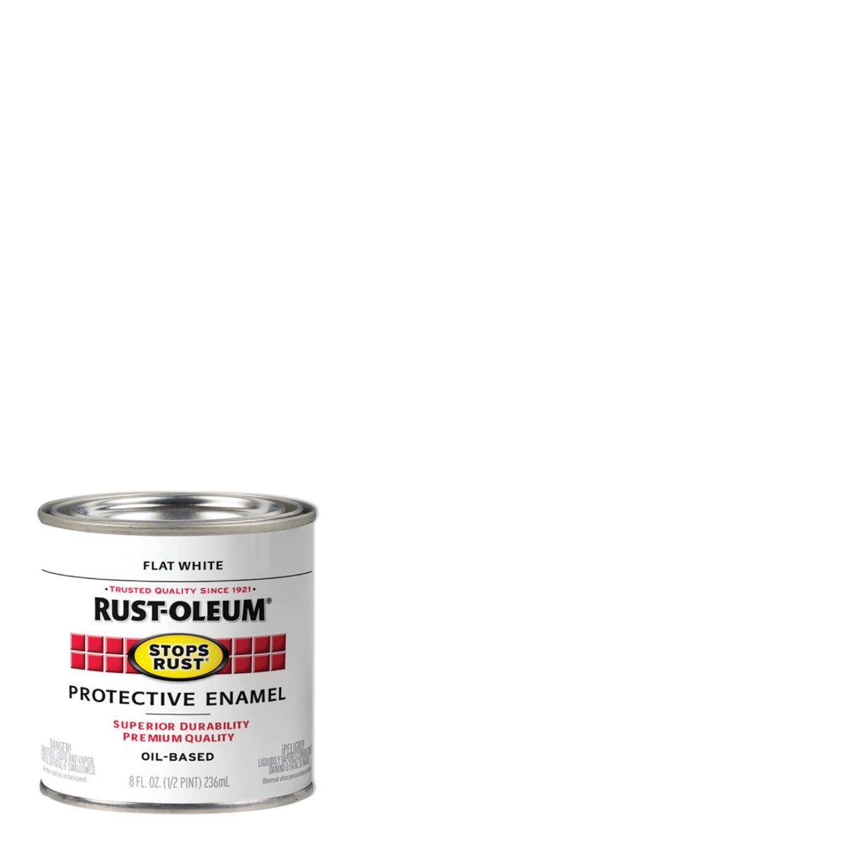 Rust-Oleum Stops Rust Oil Based Flat Protective Rust Control Enamel, White, 1/2 Pt. Image 1