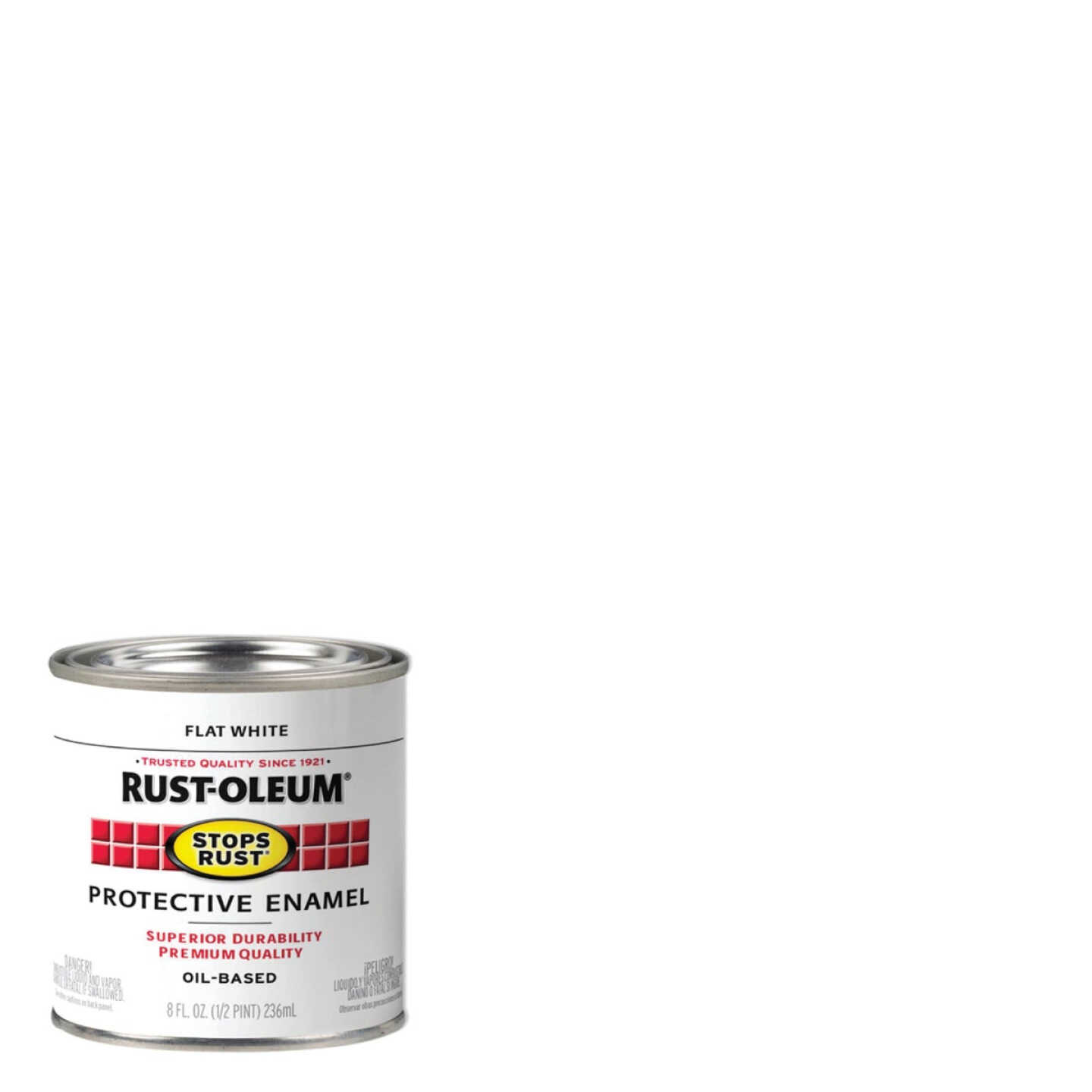 Rust-Oleum Stops Rust Oil Based Flat Protective Rust Control Enamel, White, 1/2 Pt. Image 1