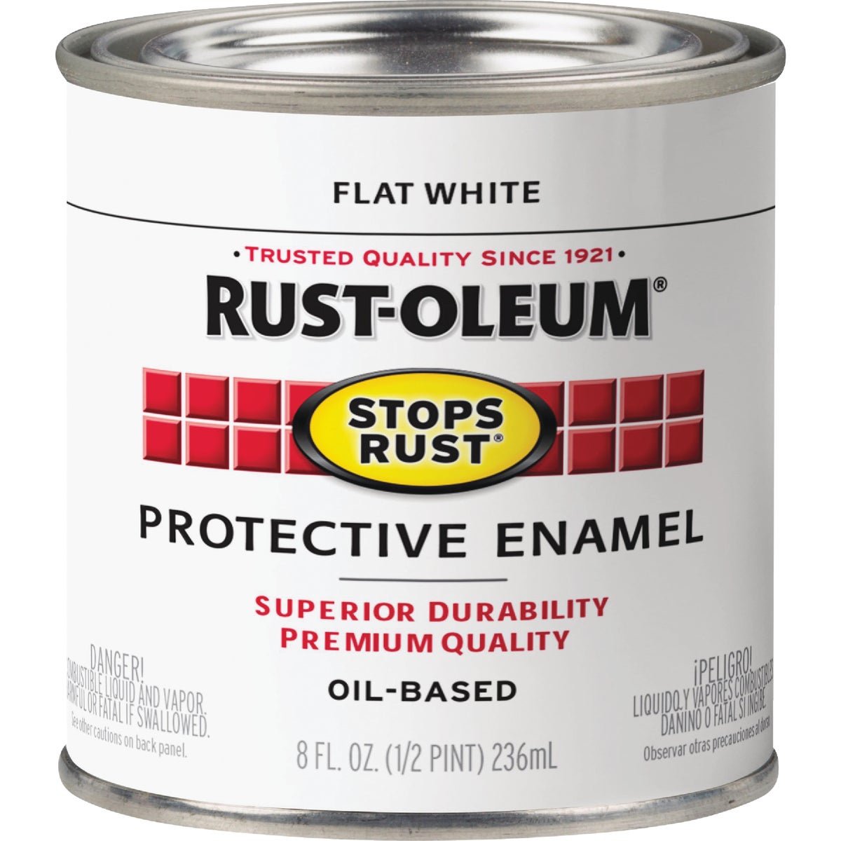 Rust-Oleum Stops Rust Oil Based Flat Protective Rust Control Enamel, White, 1/2 Pt. Image 7