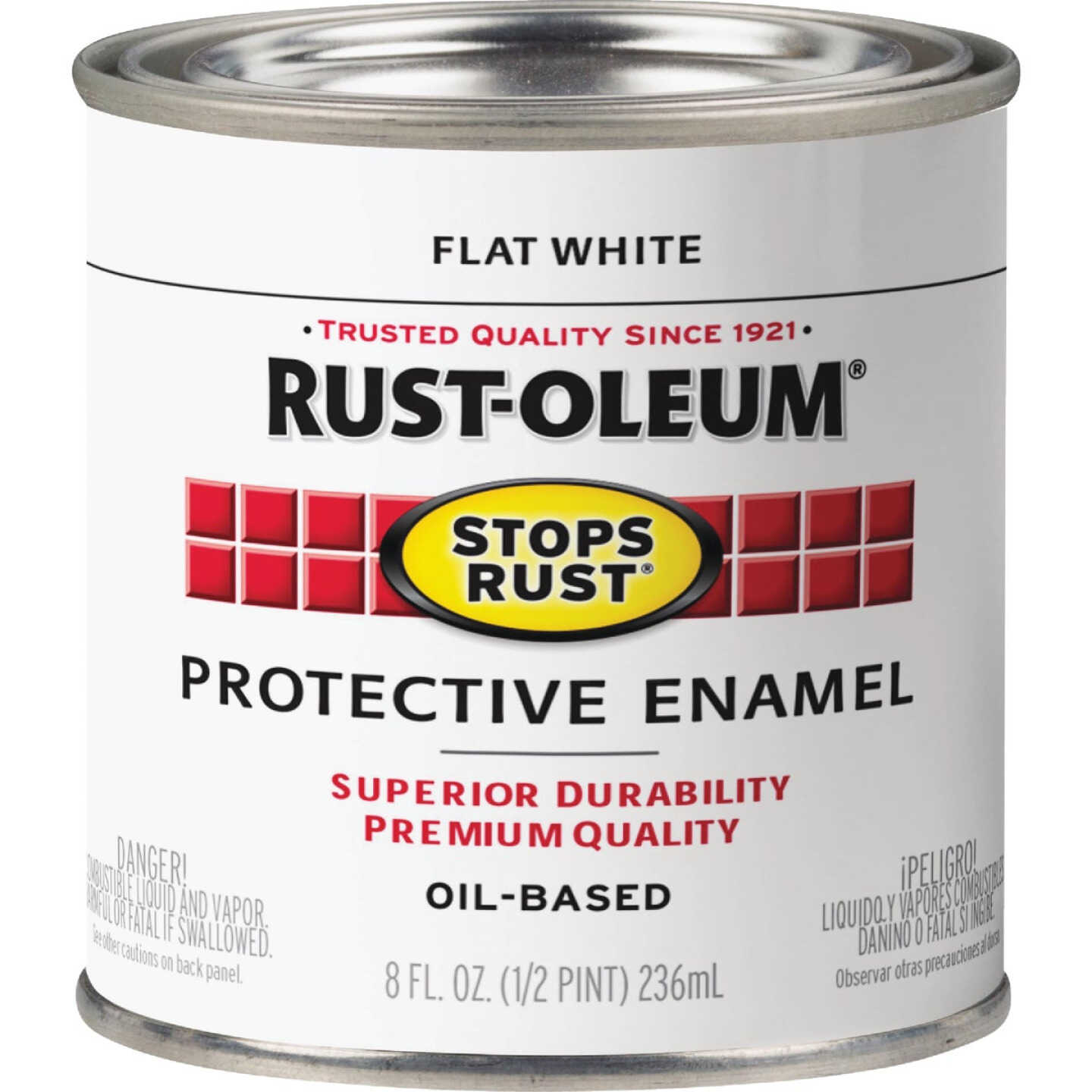 Rust-Oleum Stops Rust Oil Based Flat Protective Rust Control Enamel, White, 1/2 Pt. Image 7