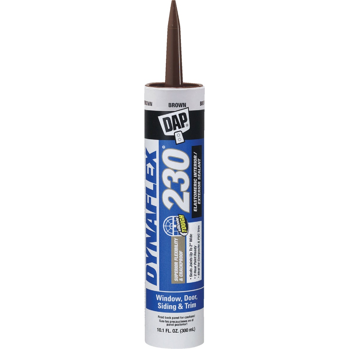 Dap Dynaflex 230 10.1 Oz. 100% Waterproof Window, Door, Siding & Trim Elastomeric Sealant, Brown Image 1