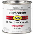 Rust-Oleum Stops Rust Oil Based Gloss Protective Rust Control Enamel, White, 1/2 Pt. Image 2