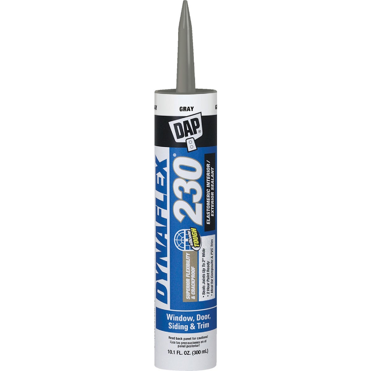 Dap Dynaflex 230 10.1 Oz. 100% Waterproof Window, Door, Siding & Trim Elastomeric Sealant, Gray Image 1