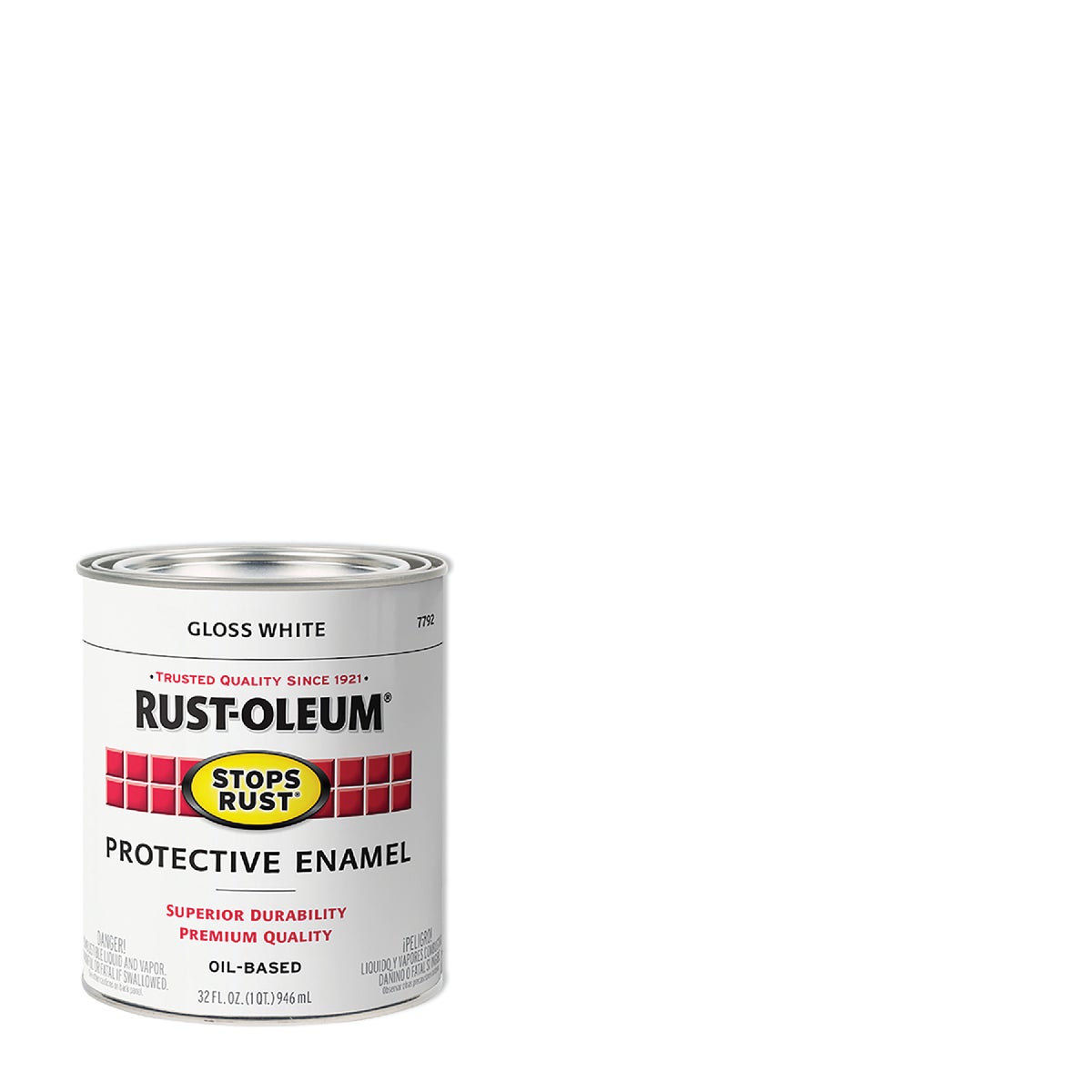 Rust-Oleum Stops Rust Oil Based Gloss Protective Rust Control Enamel, White, 1 Qt. Image 1