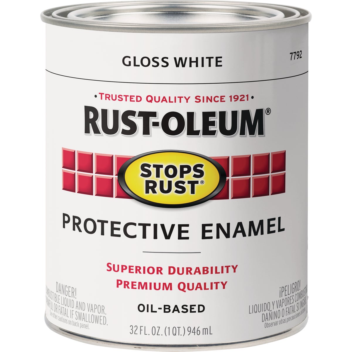 Rust-Oleum Stops Rust Oil Based Gloss Protective Rust Control Enamel, White, 1 Qt. Image 7