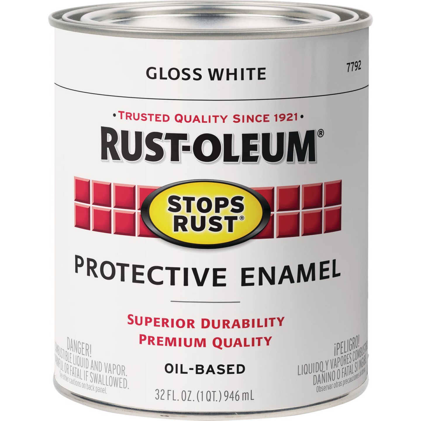 Rust-Oleum Stops Rust Oil Based Gloss Protective Rust Control Enamel, White, 1 Qt. Image 7