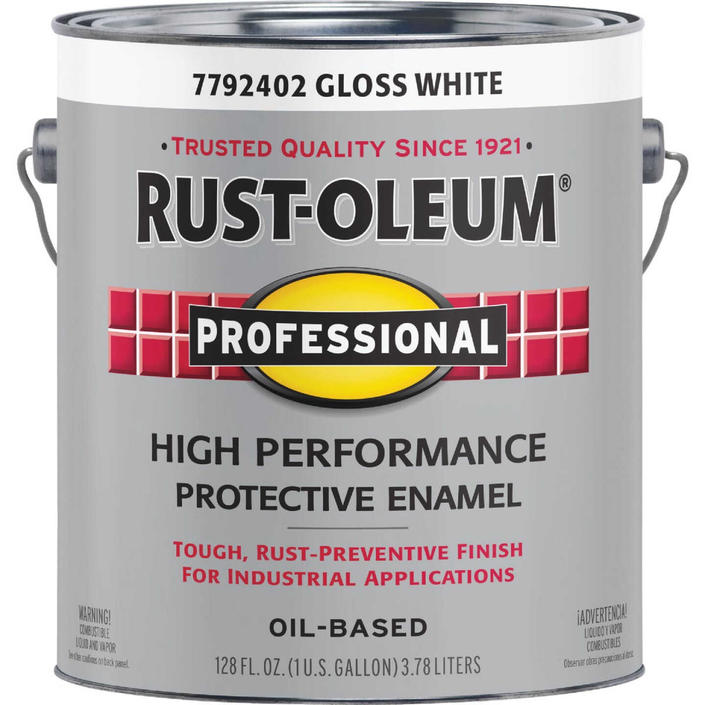 Rust-Oleum Professional DTM Oil Based Gloss Protective Rust Control Enamel, White, 1 Gal. Image 6
