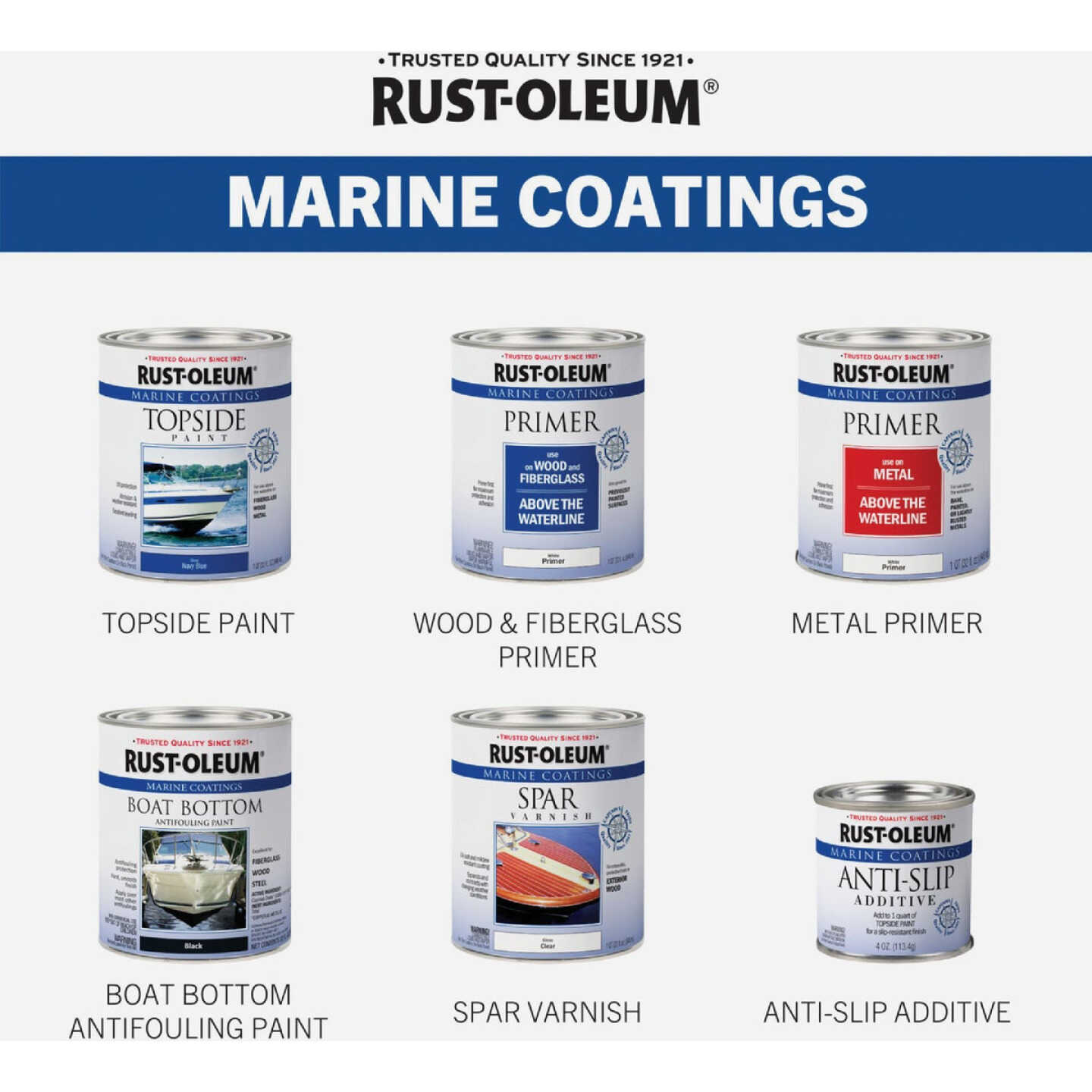 Rust-Oleum Semi-Gloss Marine Boat Topside Paint, White, 1 Qt. Image 6